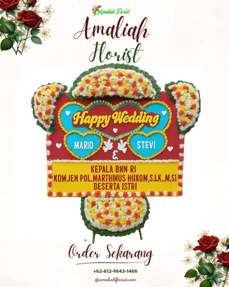 Papan Bunga Pernikahan Giyombong